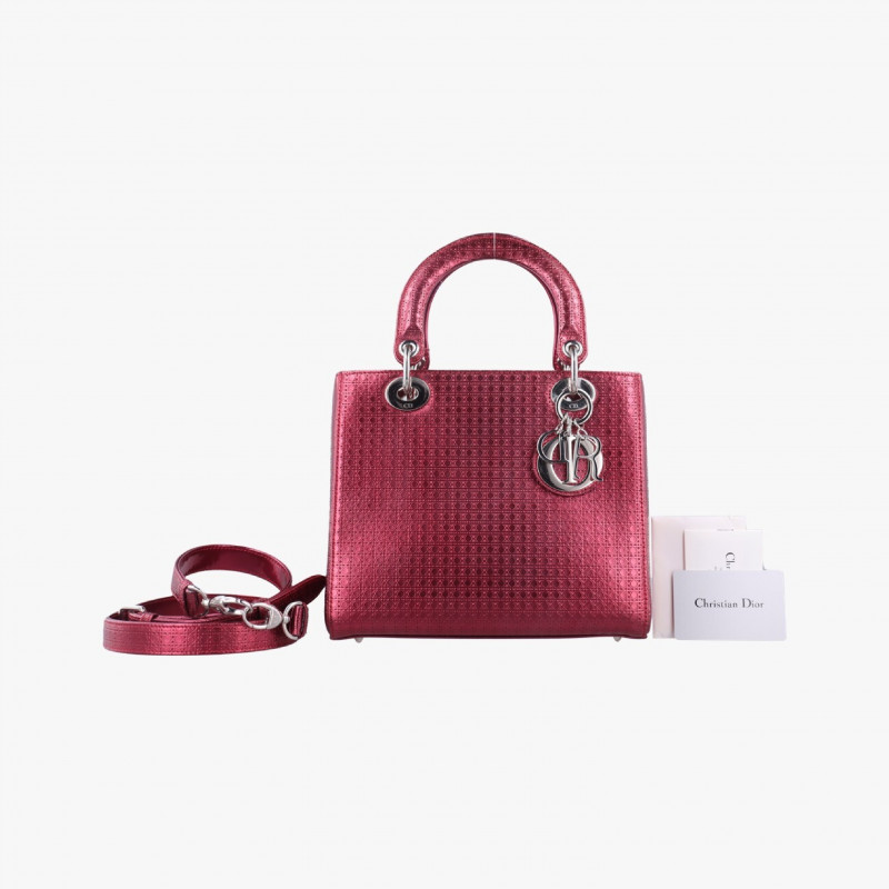 Dior Lady Dior burgundy leather 16-BO-0126 shoulder bag