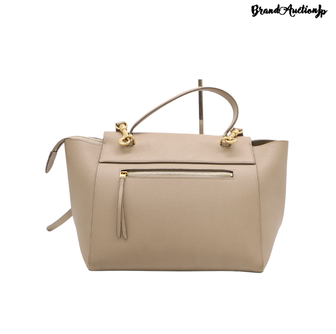 CELINE Calfskin Belt Bag Taupe Beige Tote Bag with Shoulder Strap