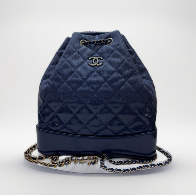 CHANEL Gabrielle Deux drawstring bag navy